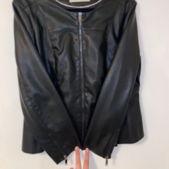 Zara Faux-Leather Peplum Jacket - Picture 3 of 5